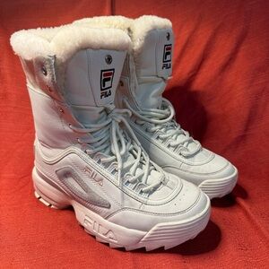 FILA Disruptor Shearling Boots, Women’s Size 8,‎ GUC